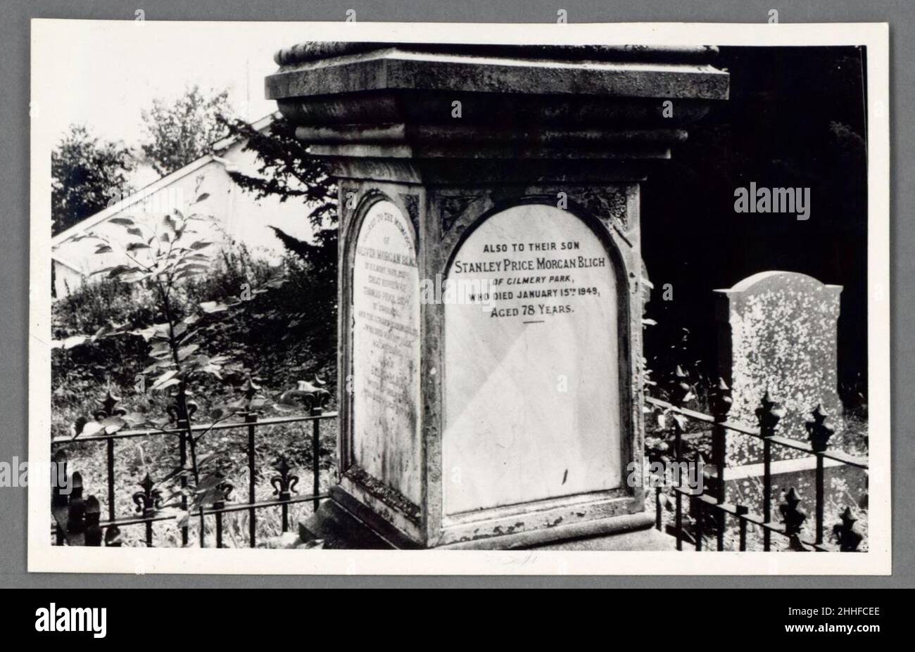 Stanley Price Morgan Bligh's gravestone at Llanfechan churchyard (5236513). Stock Photo