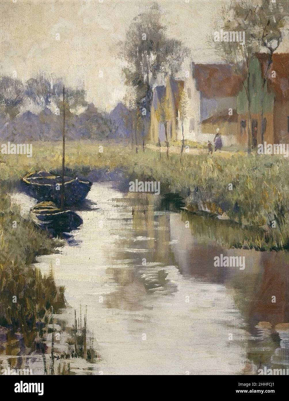 Stanley, Houses by a canal, Rijsoord. Stock Photo
