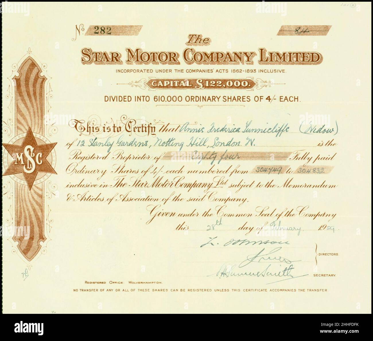 Star Motor Company 1929 Stock Photo Alamy