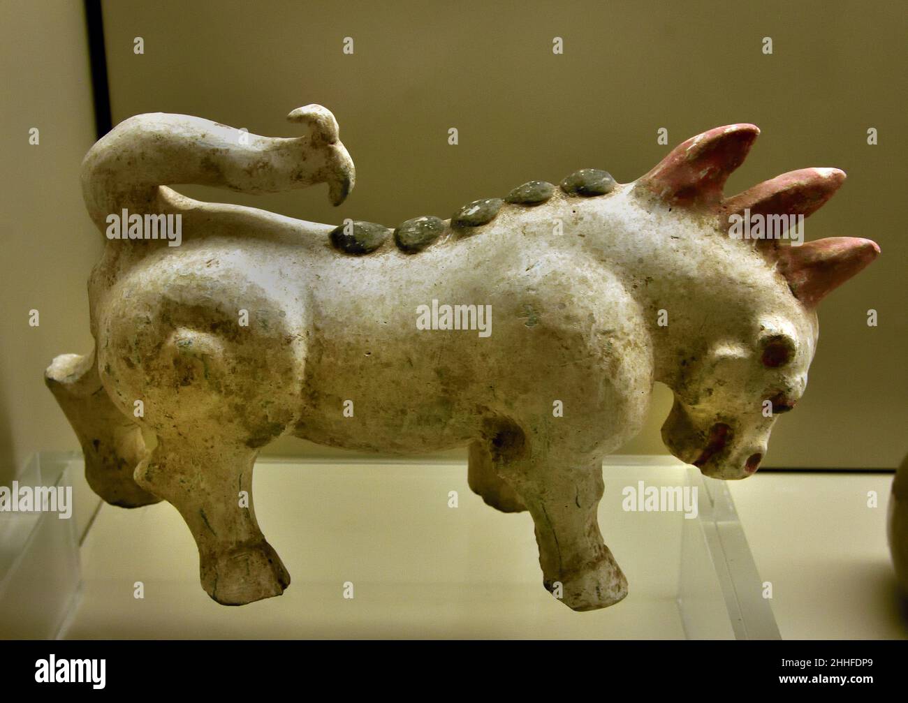 Mythical beast ( a Tomb - guardian ) - Henan . Western Jin  early 4th century A.D.  China, Chinese. Stoneware glaze. Stock Photo