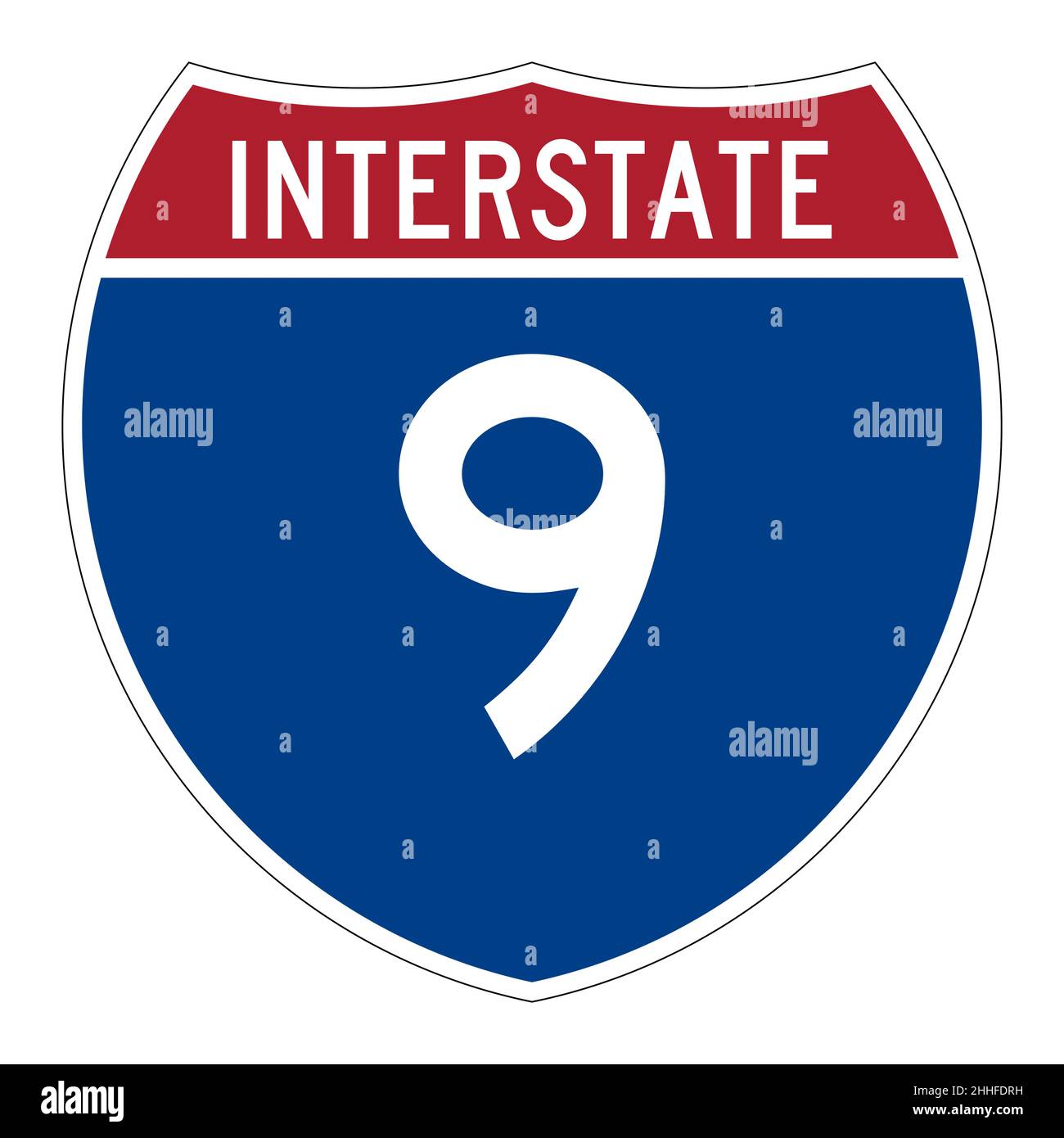 Interstate highway 9 road sign Stock Photo Alamy