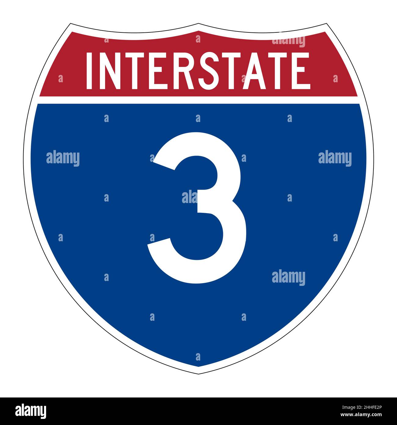 Interstate highway 3 road sign Stock Photo Alamy
