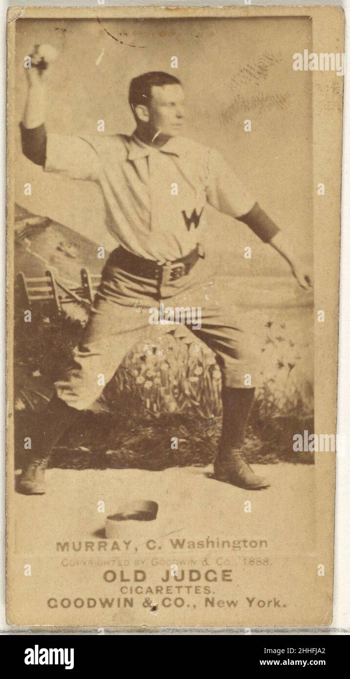 Jeremiah J. 'Miah' Murray, Catcher, Washington Nationals, from the Old Judge series (N172) for Old Judge Cigarettes 1888 Issued by Goodwin & Company The 'Old Judge' series of baseball cards (N172) was issued by Goodwin & Company from 1887 to 1890 to promote Old Judge Cigarettes.. Jeremiah J. 'Miah' Murray, Catcher, Washington Nationals, from the Old Judge series (N172) for Old Judge Cigarettes  403039 Stock Photo