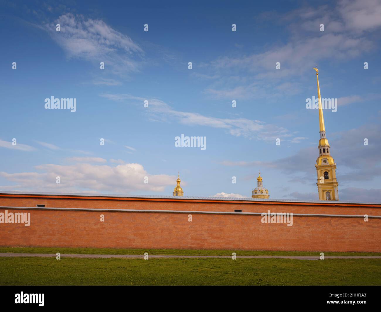 Peter-Pavel's Fortress is oldest architectural monument in St. Petersburg. Located on Hare Island, in St. Petersburg, the historical core of city. Stock Photo