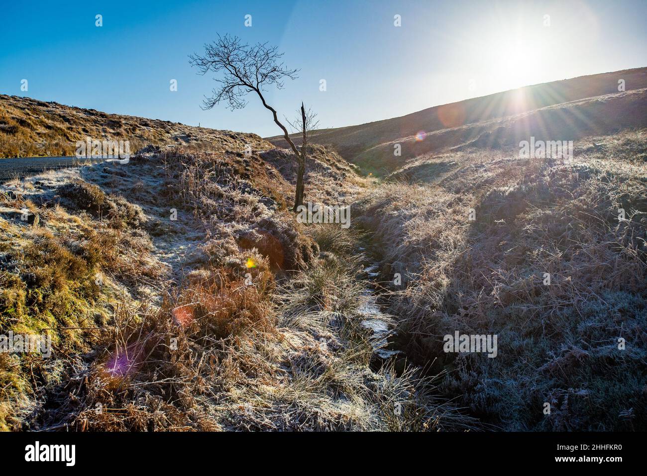 A frosty morning, Marshaw, Lancaster, Lancashire, UK. Stock Photo