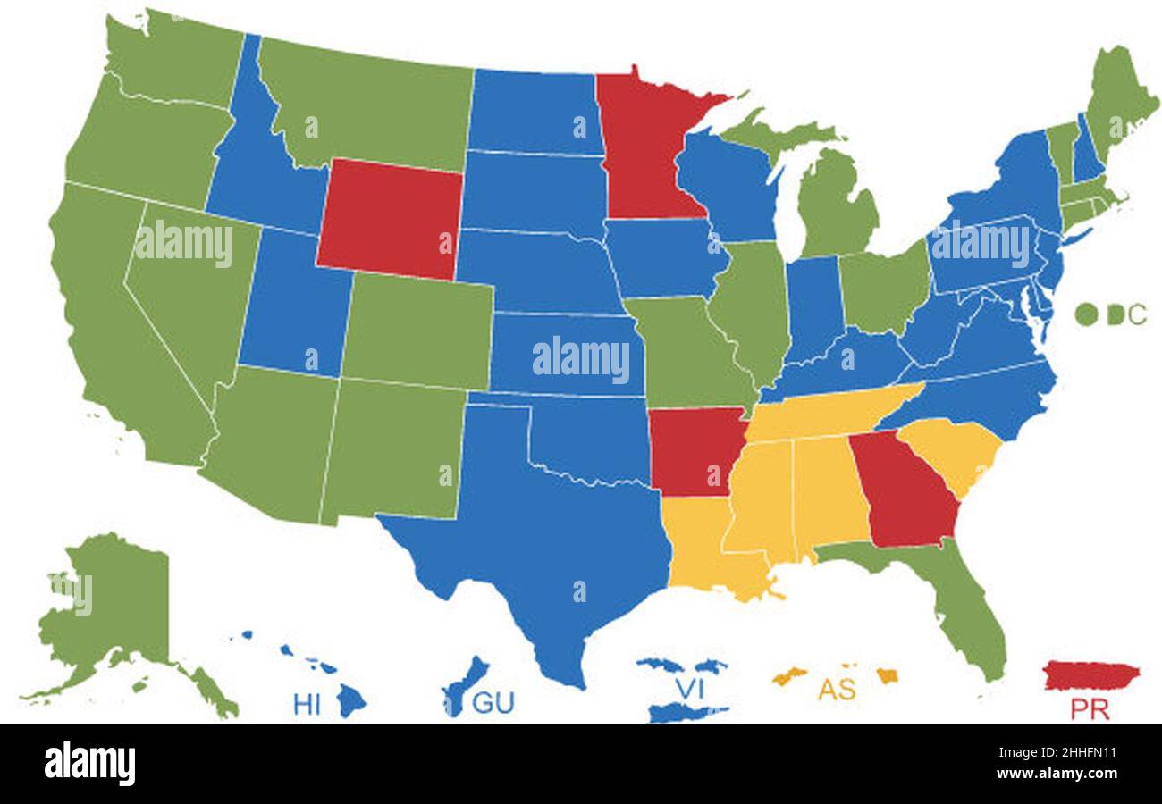 State minimum wages v2 Stock Photo Alamy