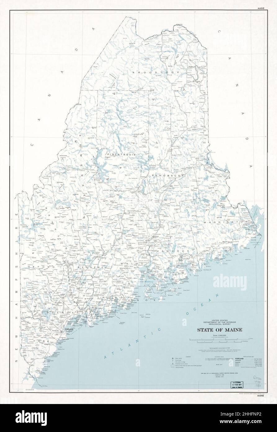 State of Maine; base map Stock Photo Alamy