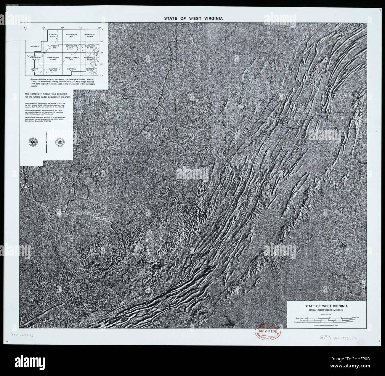 State of West Virginia radar composite mosaic Stock Photo Alamy