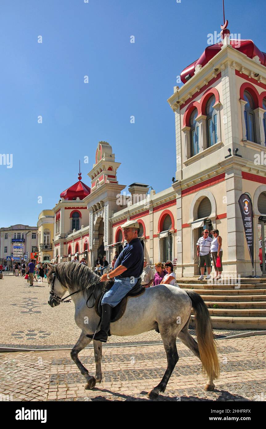 Horse rider, Loulé Market, Praca da Republica, Loulé, Algarve Region, Portugal Stock Photo