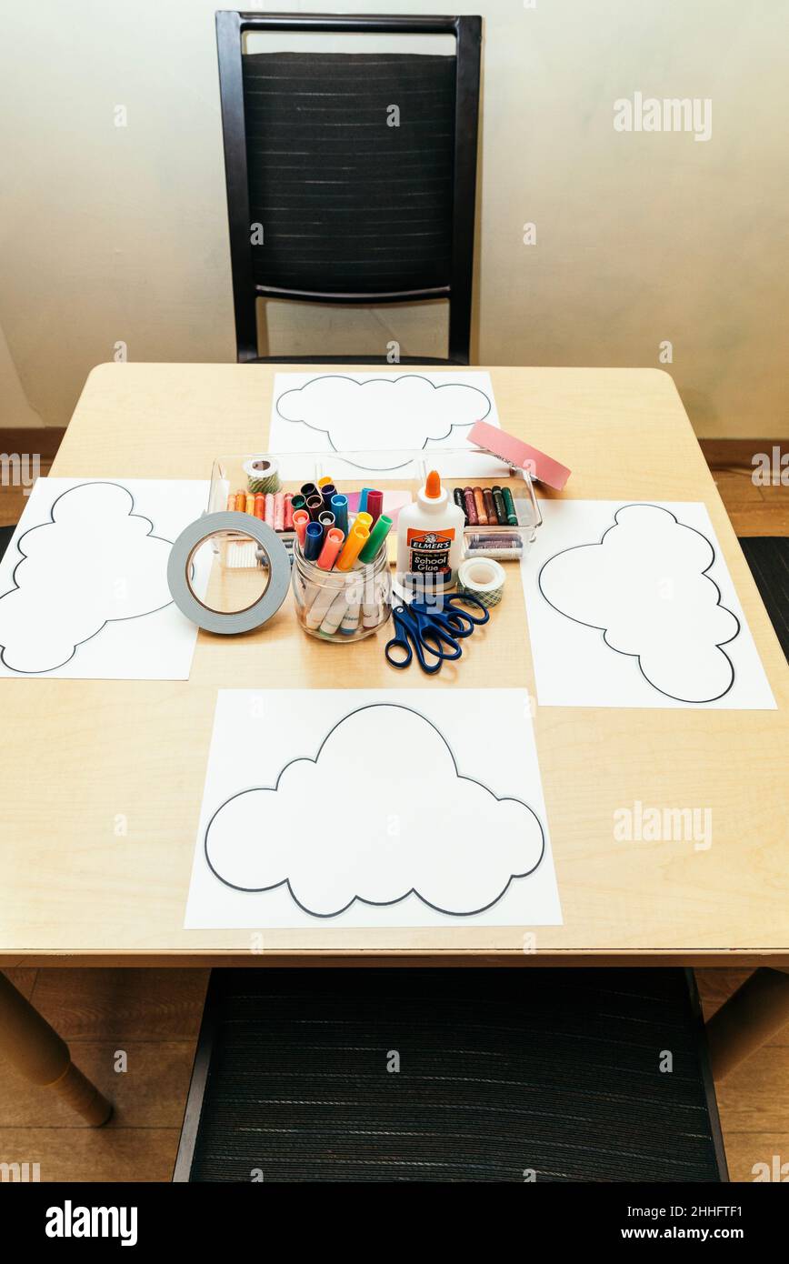 Pre kindergarten classroom and activity center in a private school in