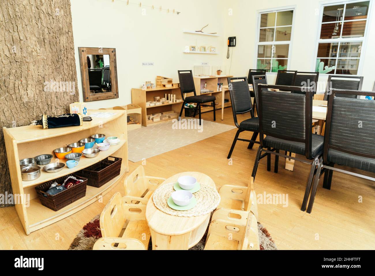 Pre kindergarten classroom and activity center in a private school in