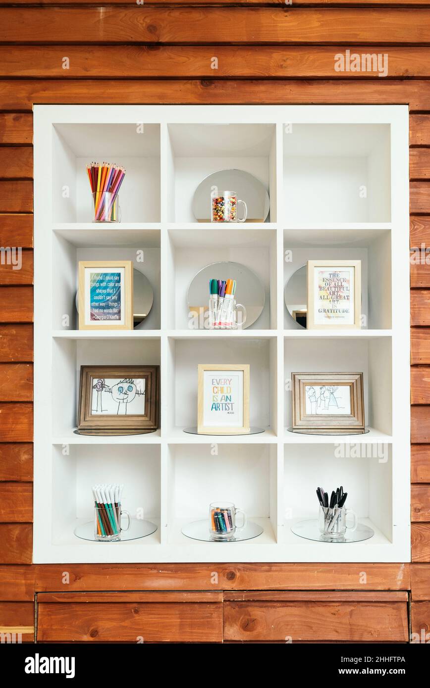 Pre kindergarten classroom and activity center in a private school in