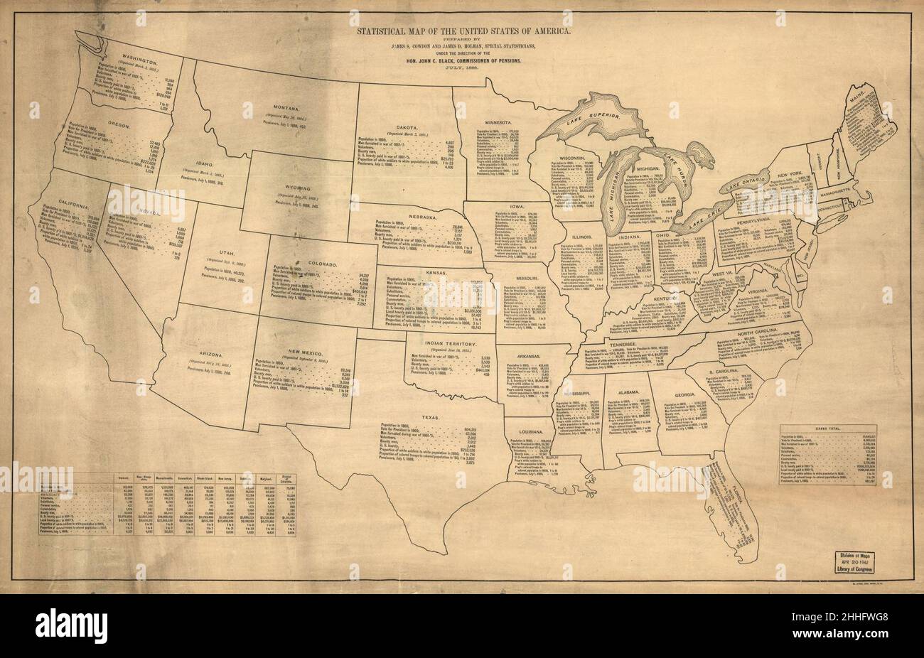 Statistical map of the United States of America Stock Photo - Alamy