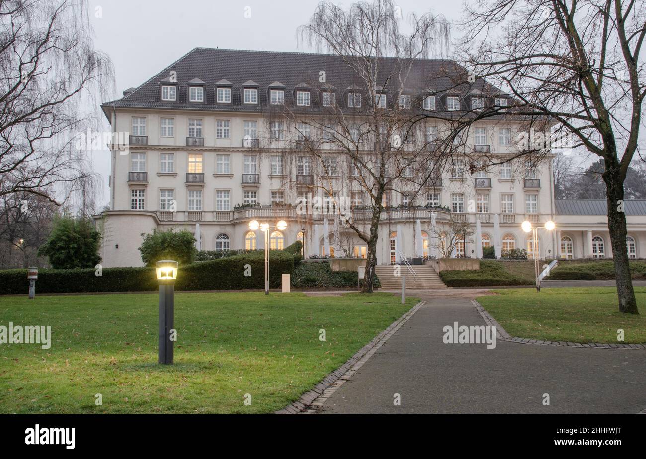 Aachen Januar 2022: The Quellenhof in Aachen was one of the most renowned spa hotels in Germany Stock Photo