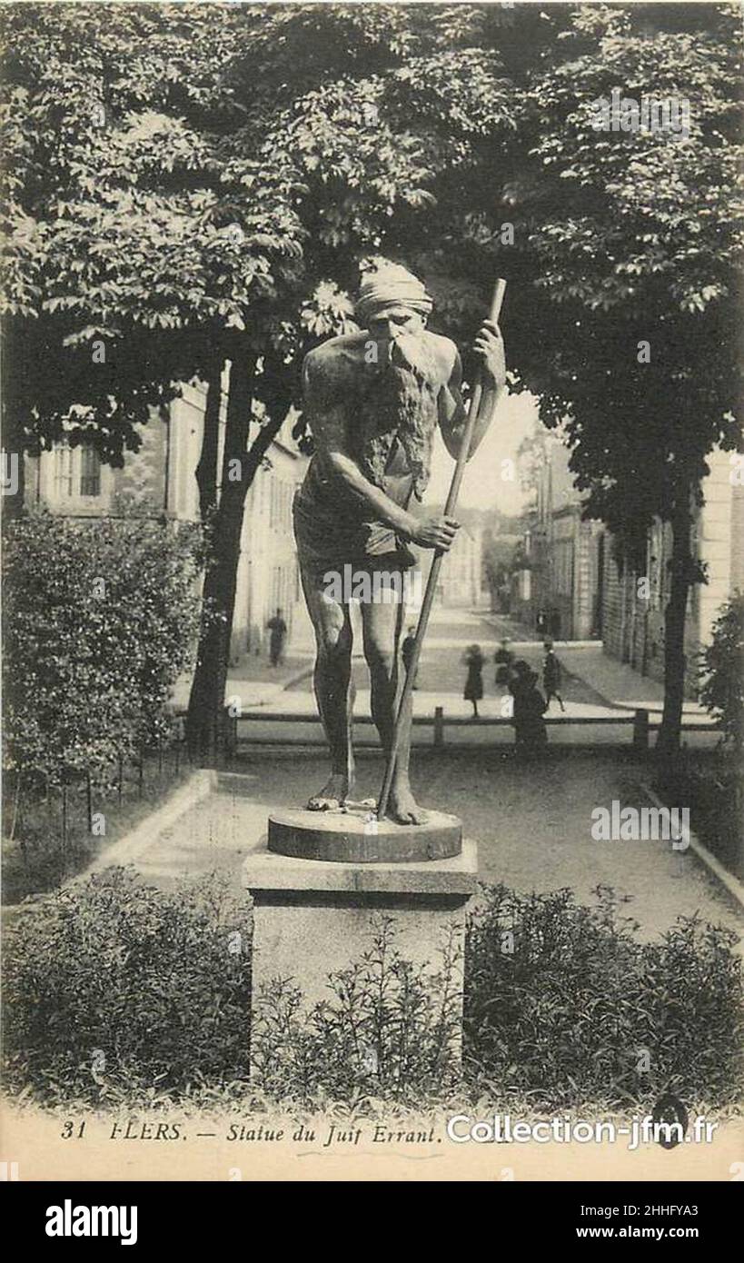 Statue du juif errant flers cpa 2 stock photo alamy