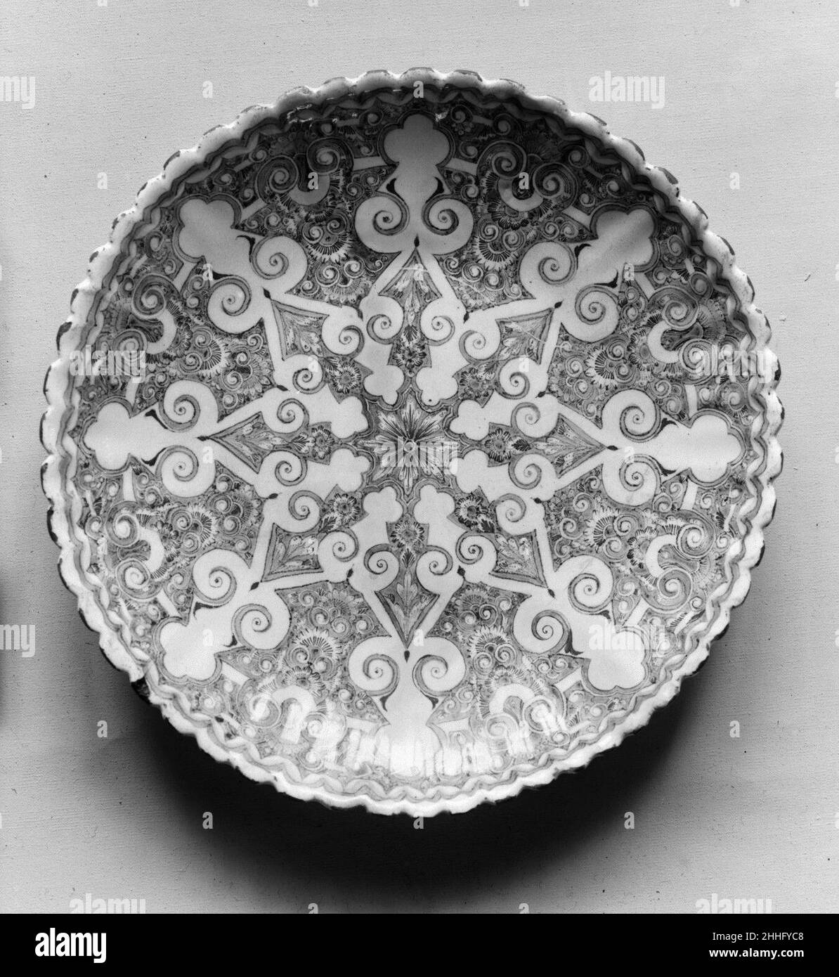 Dish 1720 French, Lille Faience, or tinglazed and enameled earthenware