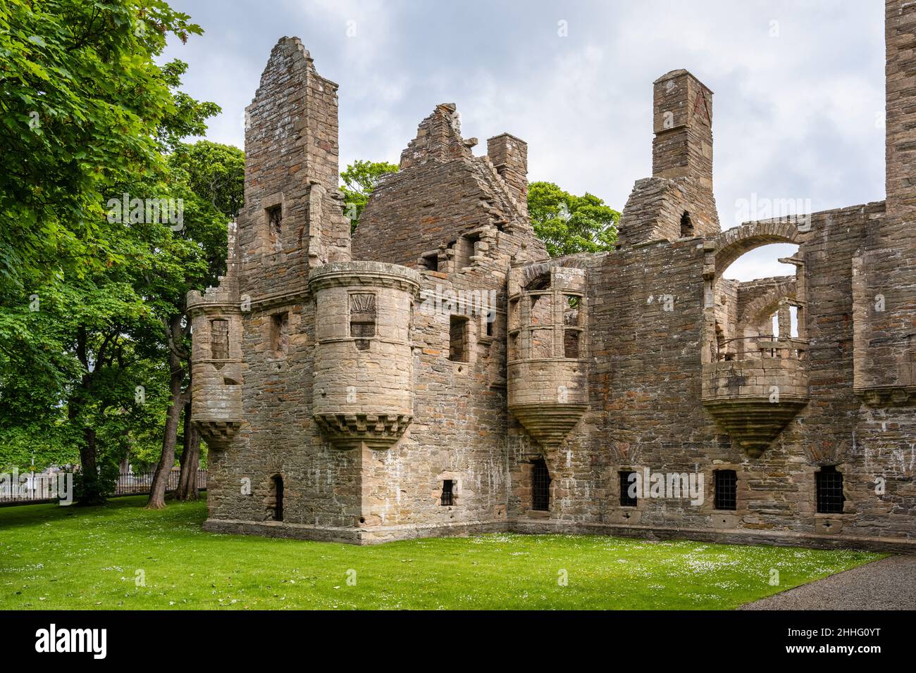 Ruins of Earl’s Palace in Kirkwall on Mainland Orkney in Scotland Stock Photo