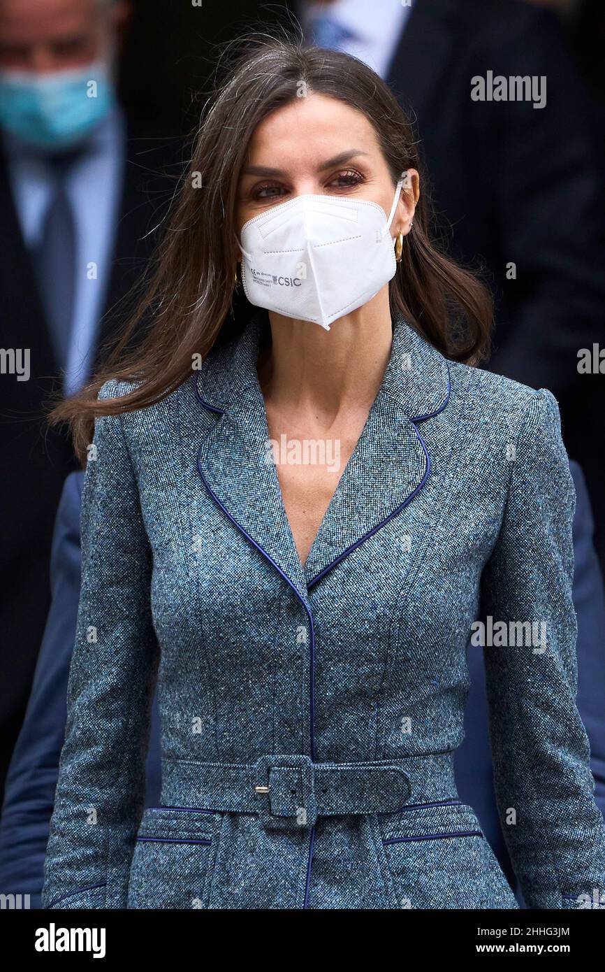 Madrid, Spain. 24th Jan, 2022. QUEEN LETIZIA of Spain attends the deilvery the Medal of Honour of the Royal Academy of Fine Arts of San Fernando to the Hispania Nostra Association at