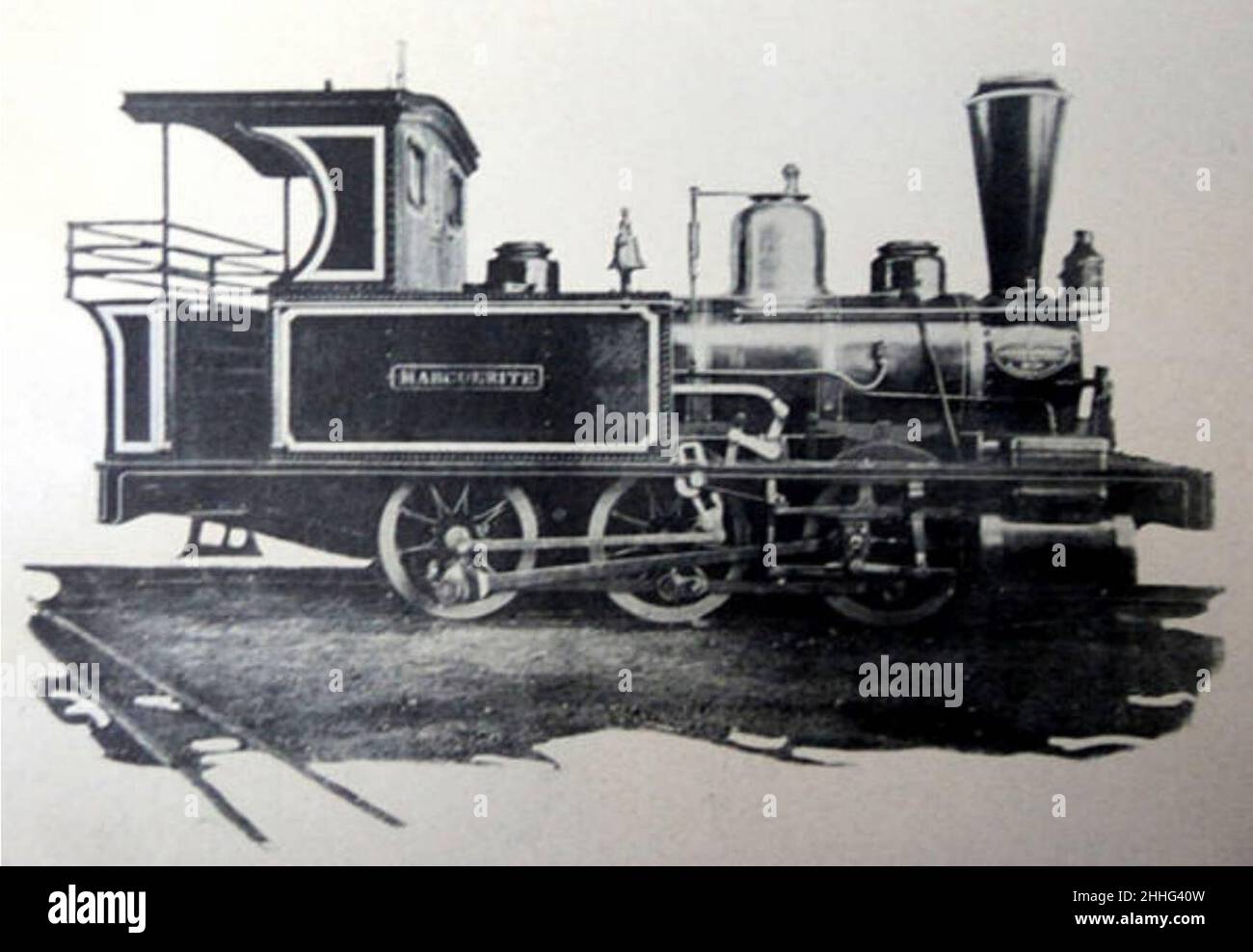 Steam locomotive No. 1 ‘SUTE’, built by Balfour, Lyon y Compañía for Hacienda San José shown here with ‘MARGUERITE’ name-plates. Stock Photo