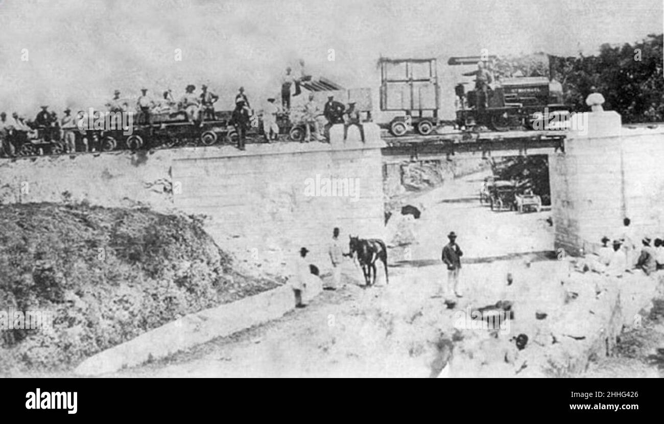 Steam 'St Michael' on the Belly Gully Bridge of the Barbados