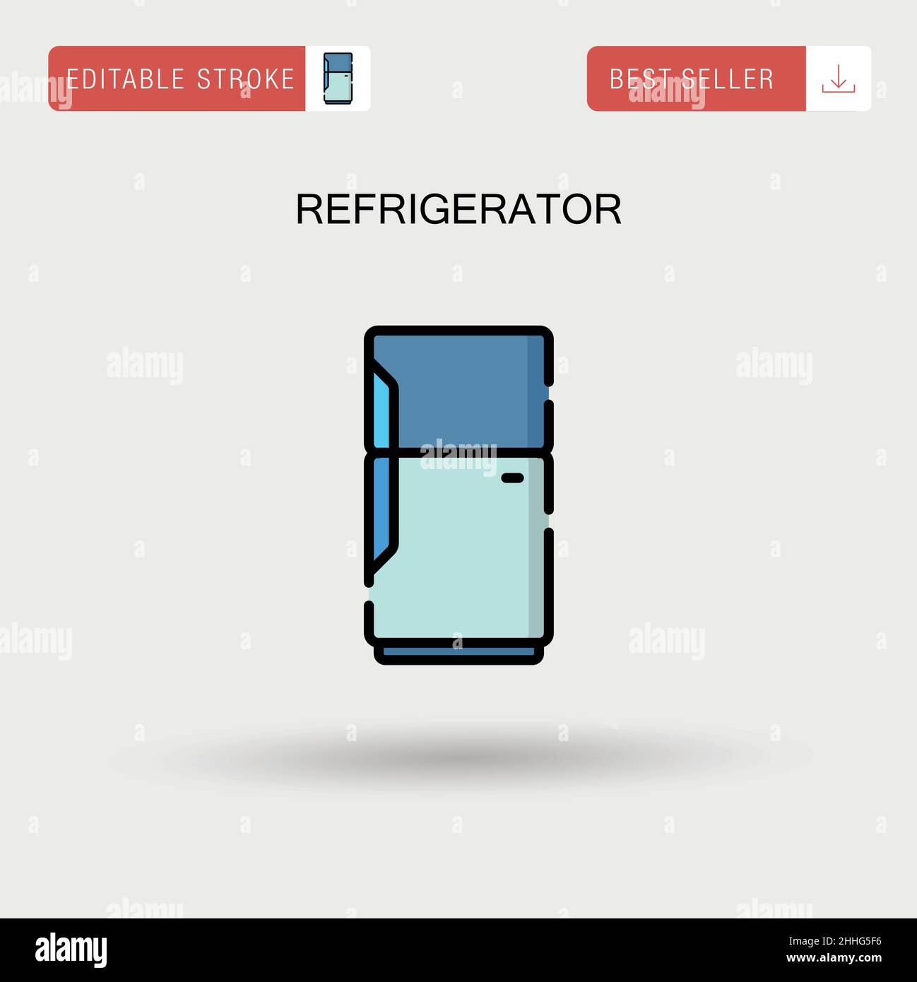 Refrigerator Simple vector icon. Stock Vector