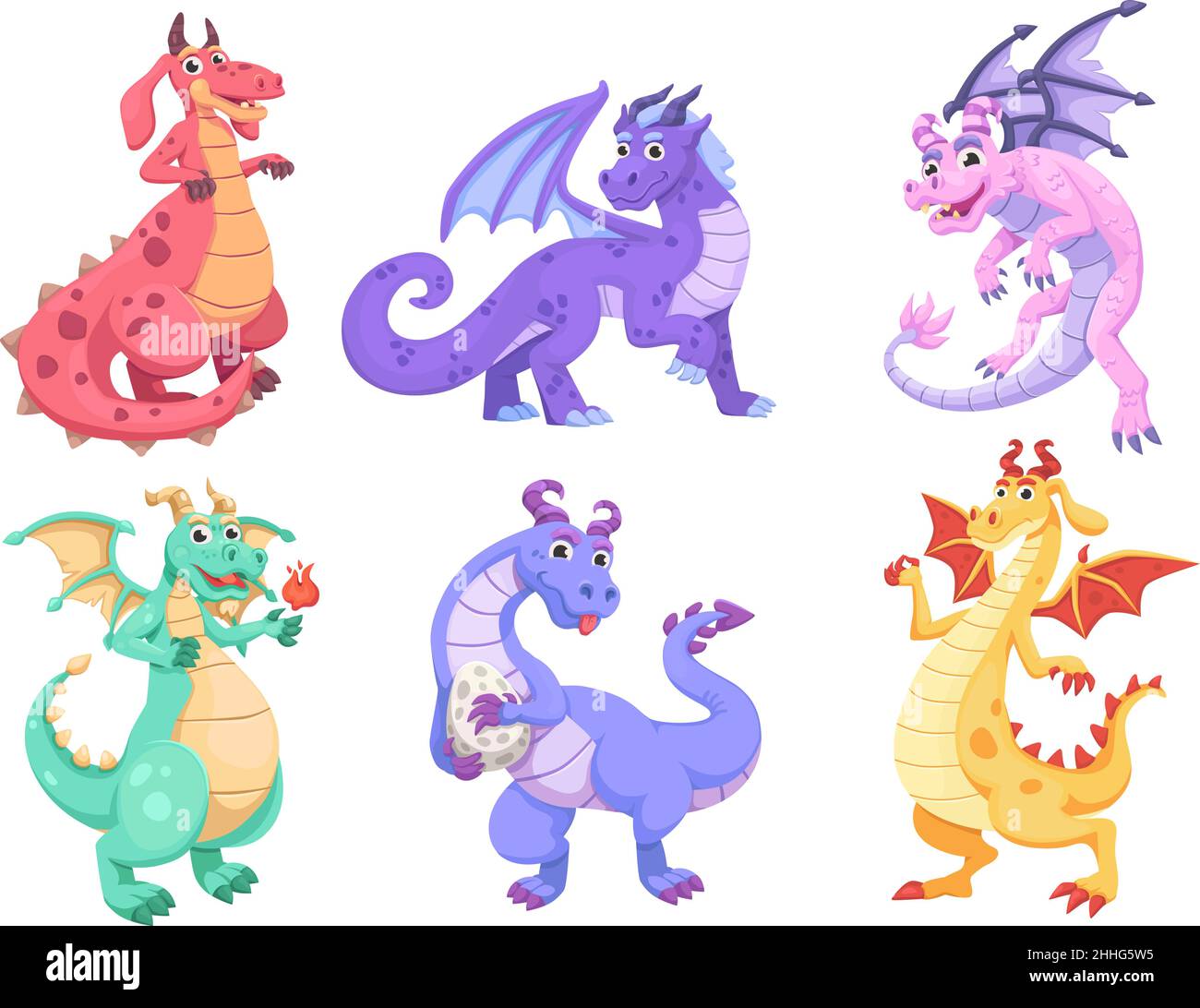 Magic flying dragons. Cartoon fairy creature, funny fantasy creatures  characters, fairytale animals, reptiles collection, fire dragon, fly mascot  baby imagination vector. Illustration of dragon animal Stock Vector Image &  Art - Alamy
