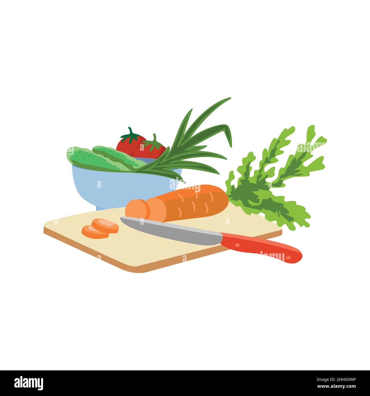 Salad set of vegetables. flat design vector illustration Stock Vector ...