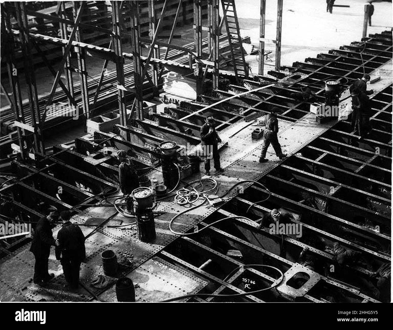 Steel shipbuilding, Seattle, 1917 Stock Photo