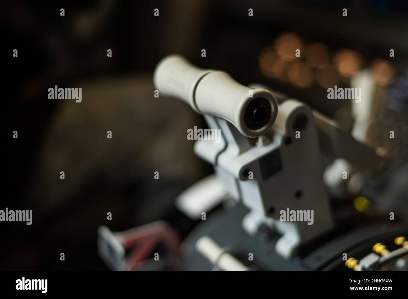 Closeup of an airplane engine control lever Stock Photo Alamy