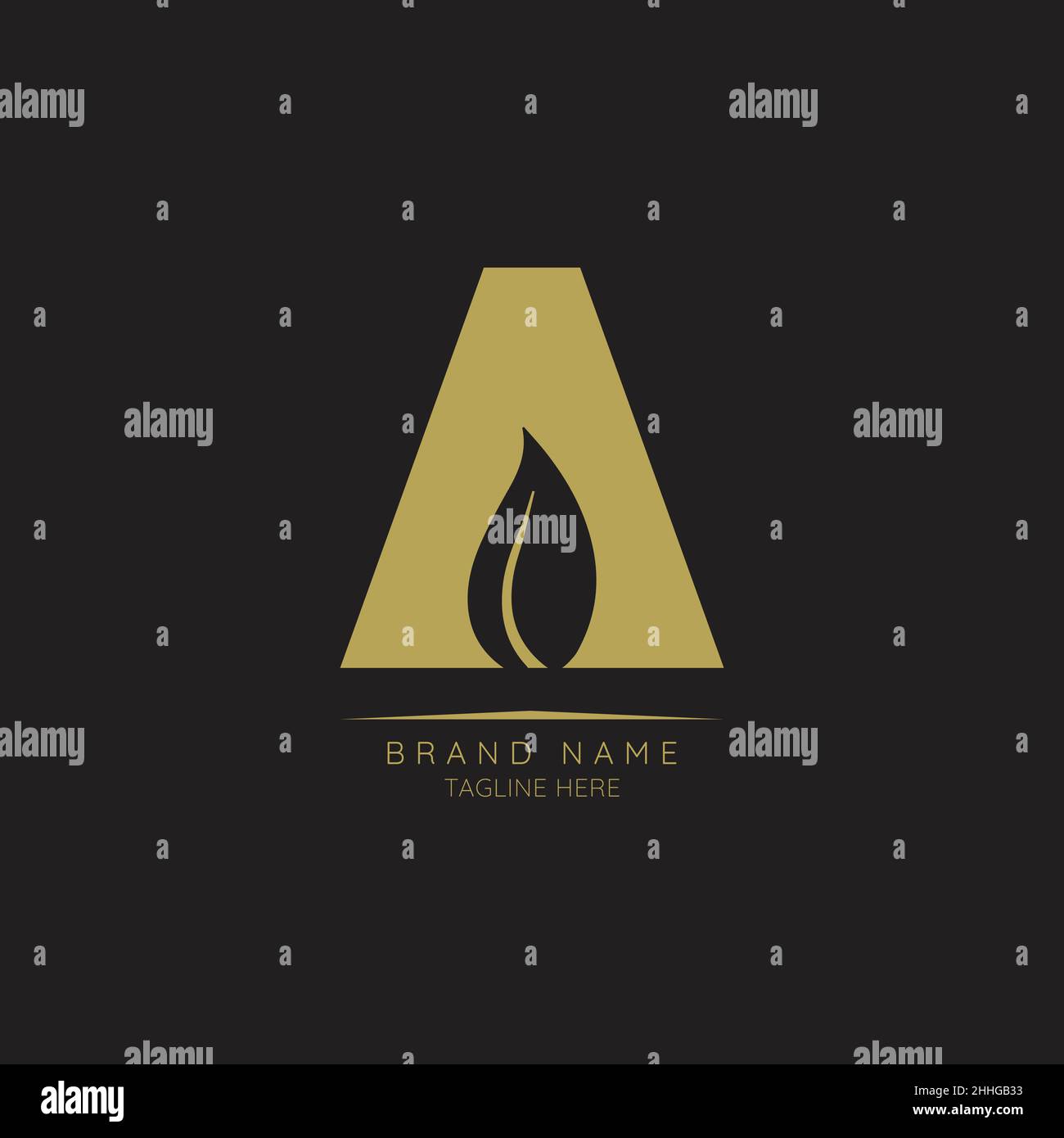 Logo template letter A with leaf symbol incorporated. Negative Space ...