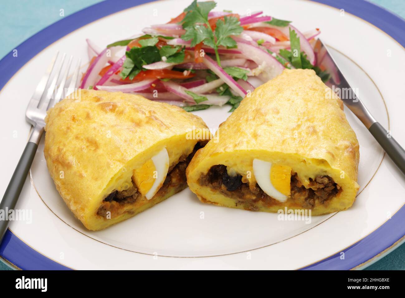 Papa rellena, peruvian stuffed potatoes Stock Photo Alamy
