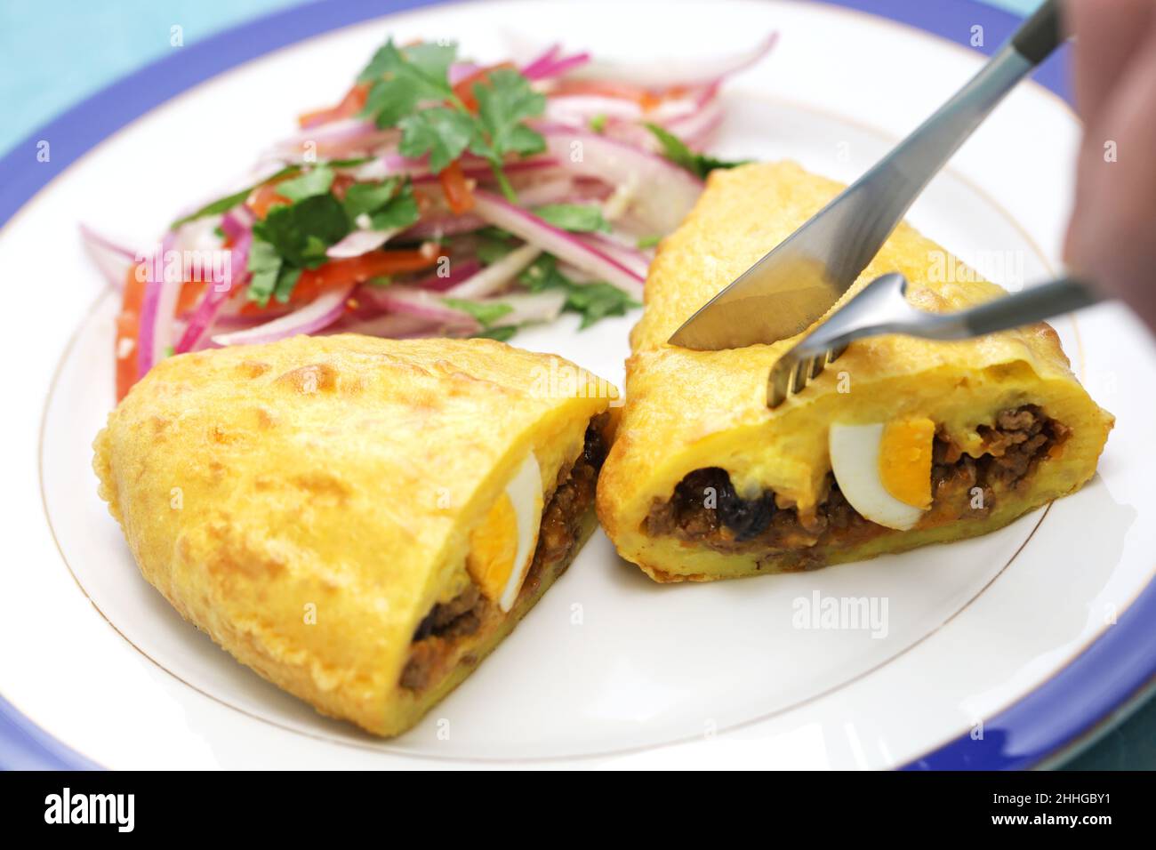 Papa rellena, peruvian stuffed potatoes Stock Photo Alamy