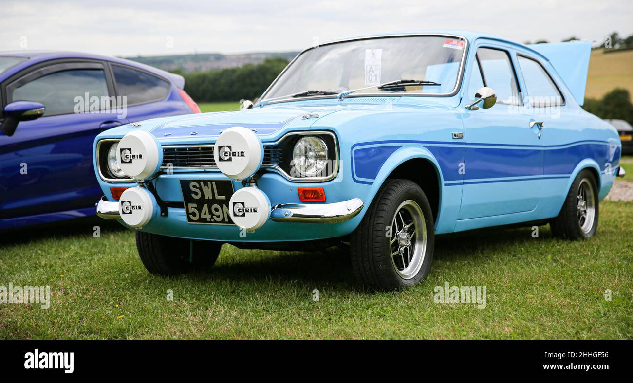 A blue Ford Escort MK1 RS2000. Stock Photo