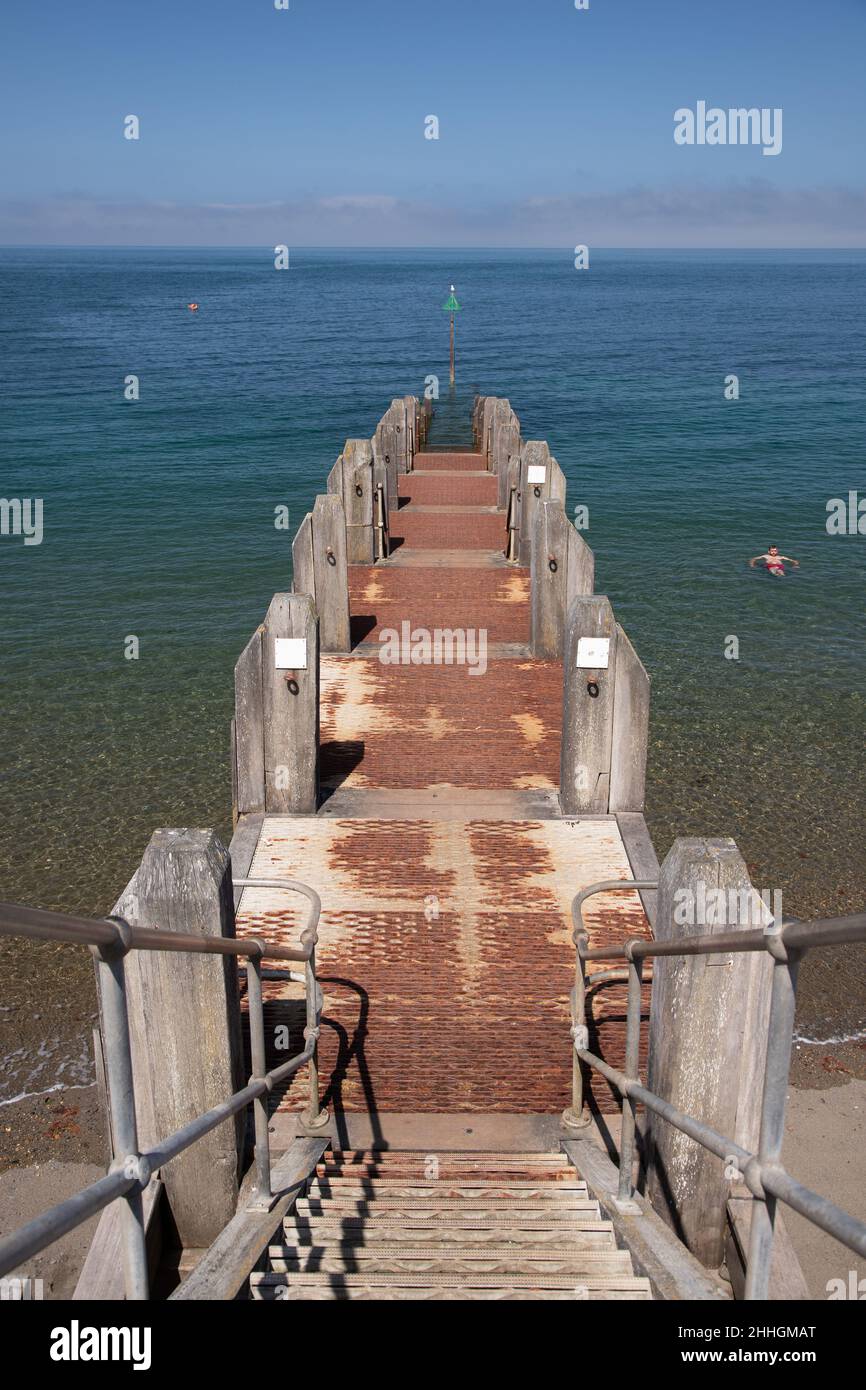 Jetty at Aberystwyth, Ceredigion, Wales Stock Photo