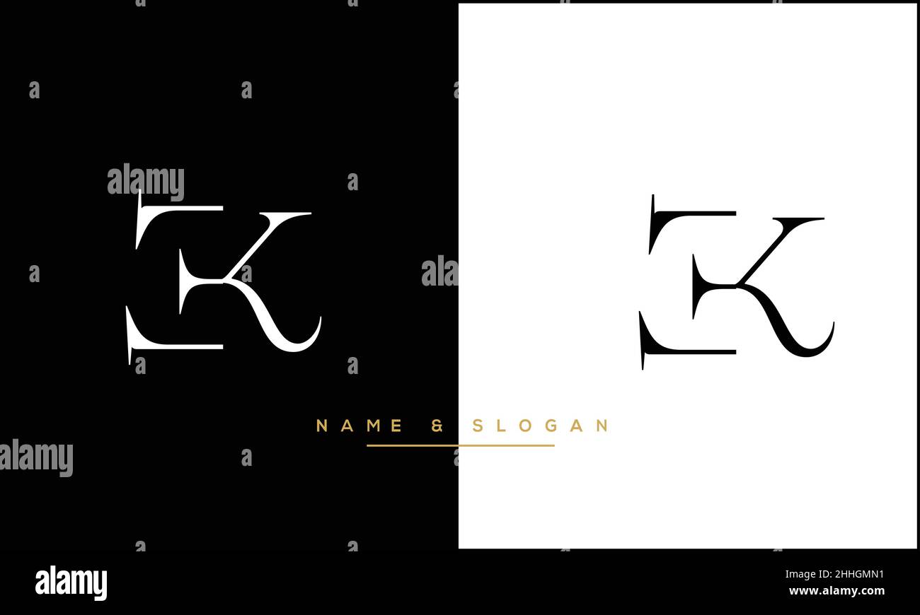 EK, KE Abstract Letters Logo MONOGRAM Stock Vector