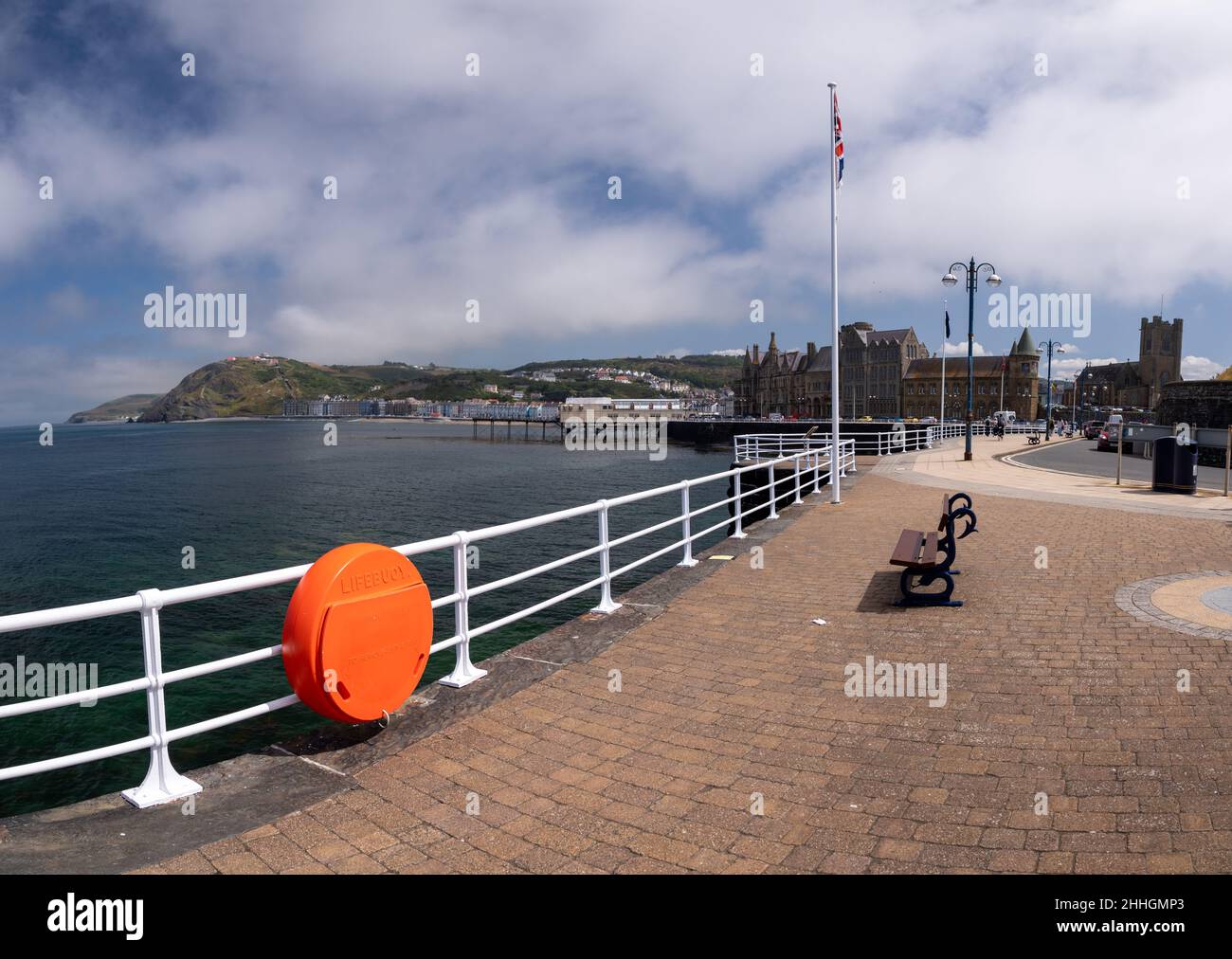 Aberystwyth promenade in Ceredigion on the welsh coast Stock Photo