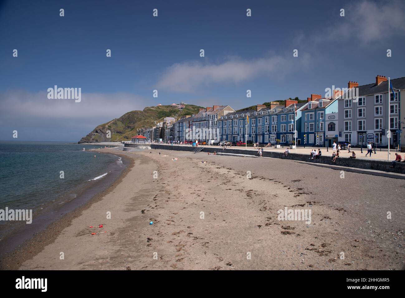 Beach and seafront at Aberystwyth, Ceredigion, Wales Stock Photo