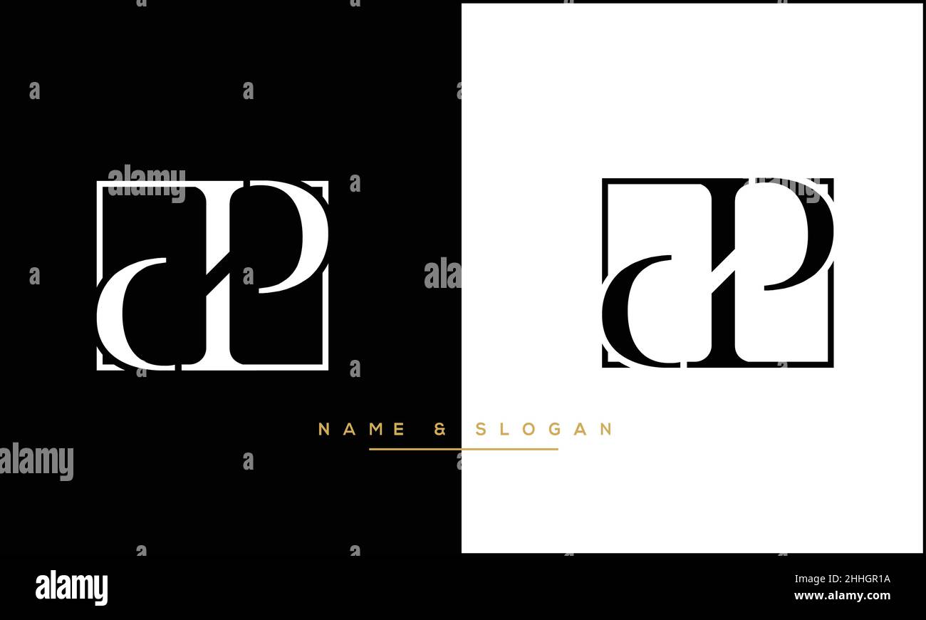 DP, PD Abstract Letters Logo Monogram Stock Vector