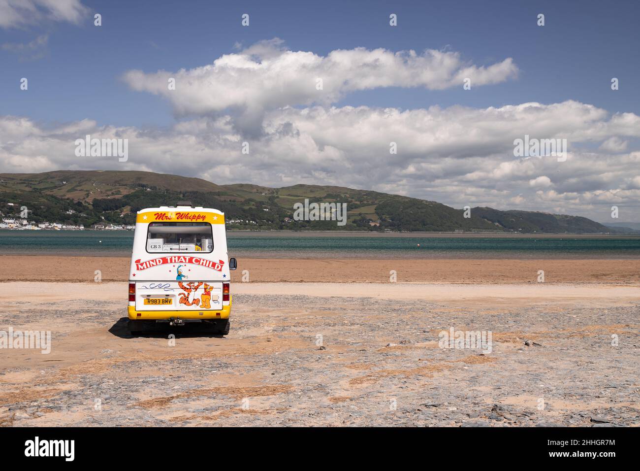 Ice cream van at Ynyslas beach, Ceredigion, Wales Stock Photo