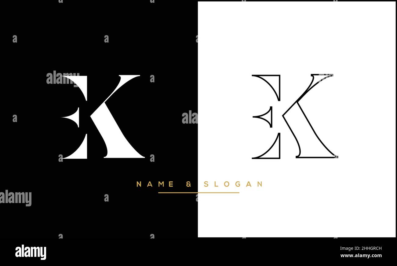 EK, KE Abstract Letters Logo MONOGRAM Stock Vector