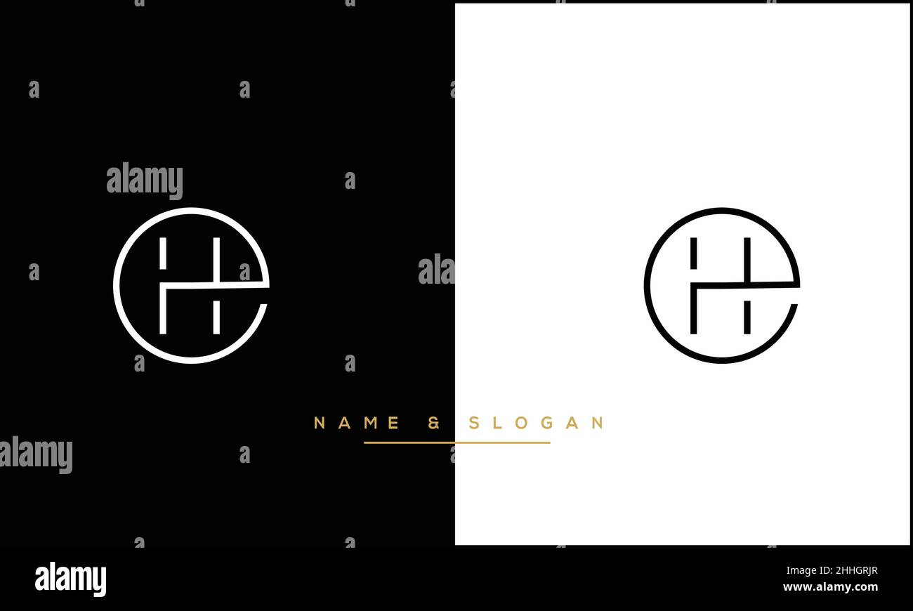 EH, HE Abstract Letters Logo MONOGRAM Stock Vector