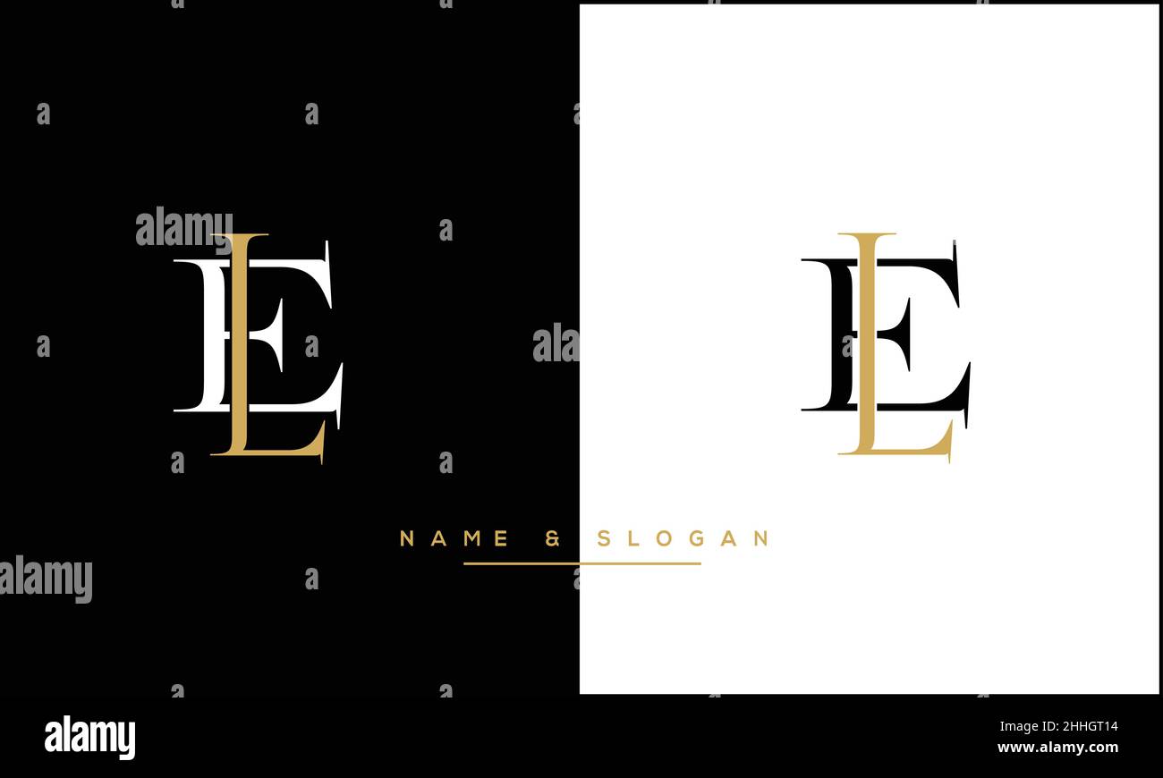 EL, LE Abstract Letters Logo MONOGRAM Stock Vector