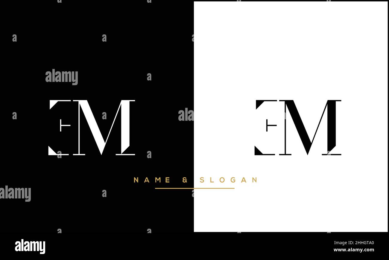 EM, ME Abstract Letters Logo monogram Stock Vector