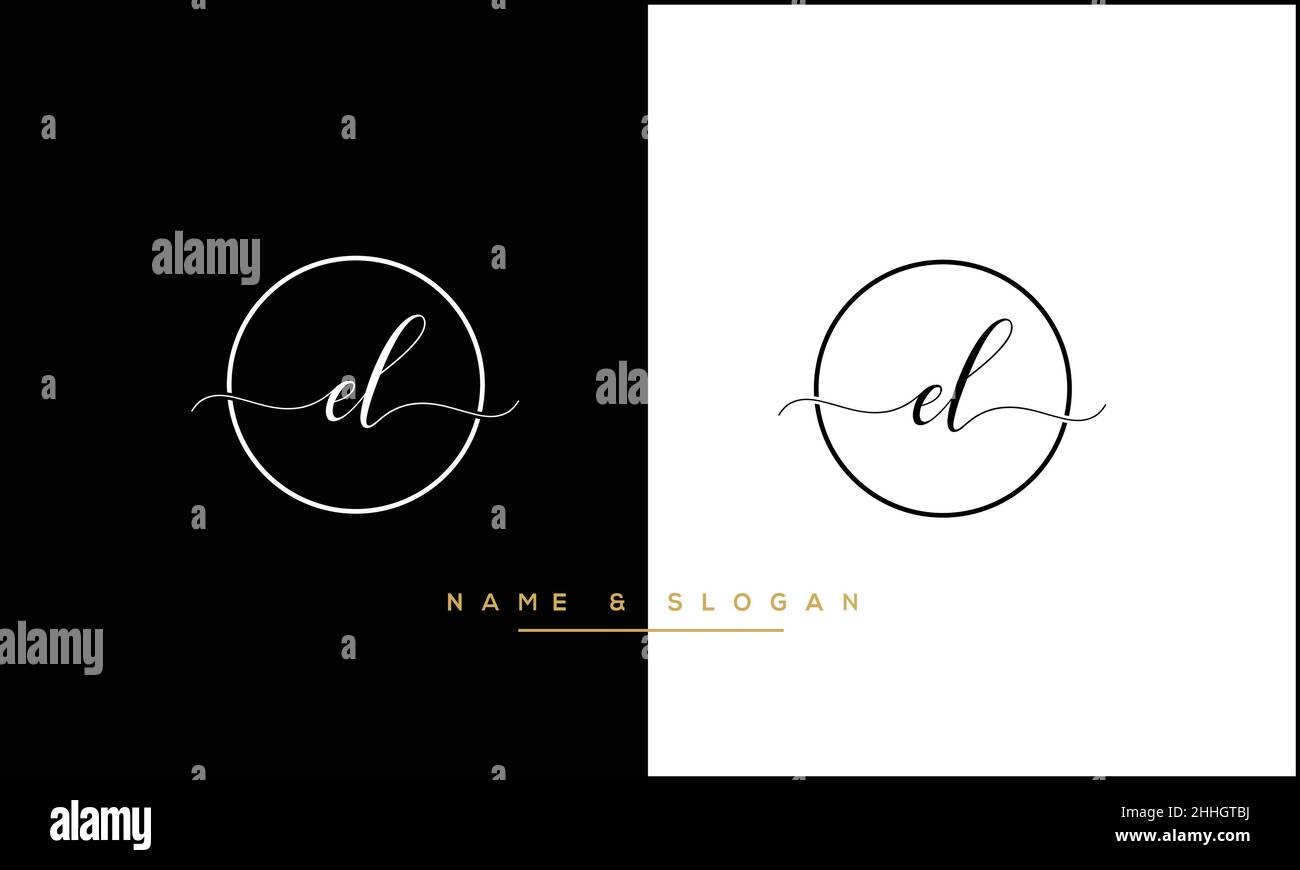 EL, LE Abstract Letters Logo MONOGRAM Stock Vector