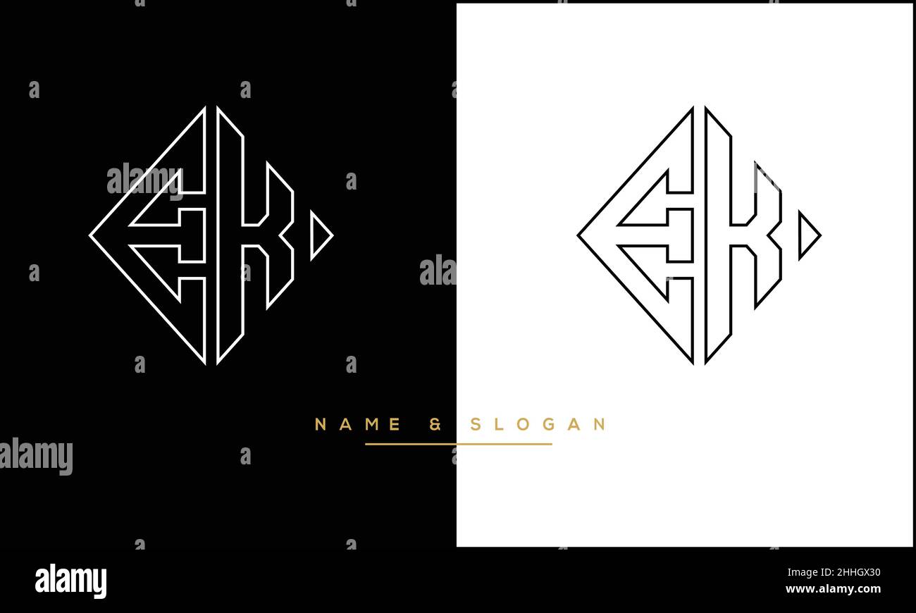 EK, KE Abstract Letters Logo MONOGRAM Stock Vector