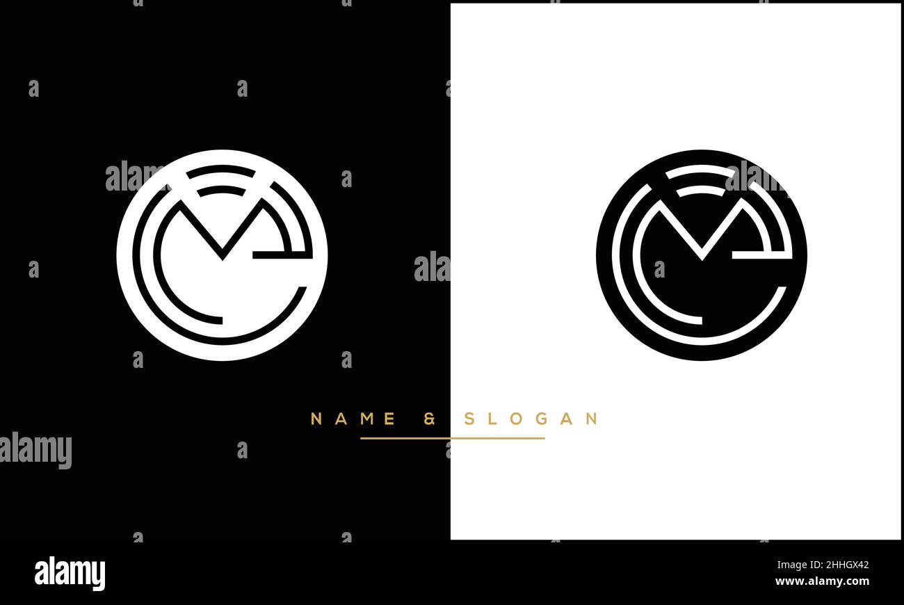 EM, ME Abstract Letters Logo monogram Stock Vector
