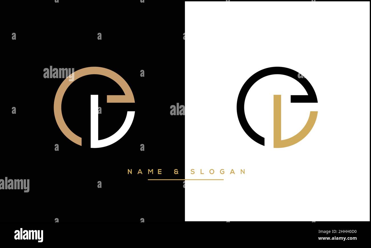 EL, LE Abstract Letters Logo MONOGRAM Stock Vector