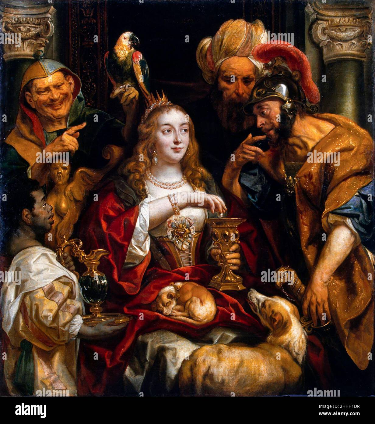 Cleopatra's Feast by Jacob Jordaens (1593-1678), oil on canvas, 1653 Stock Photo