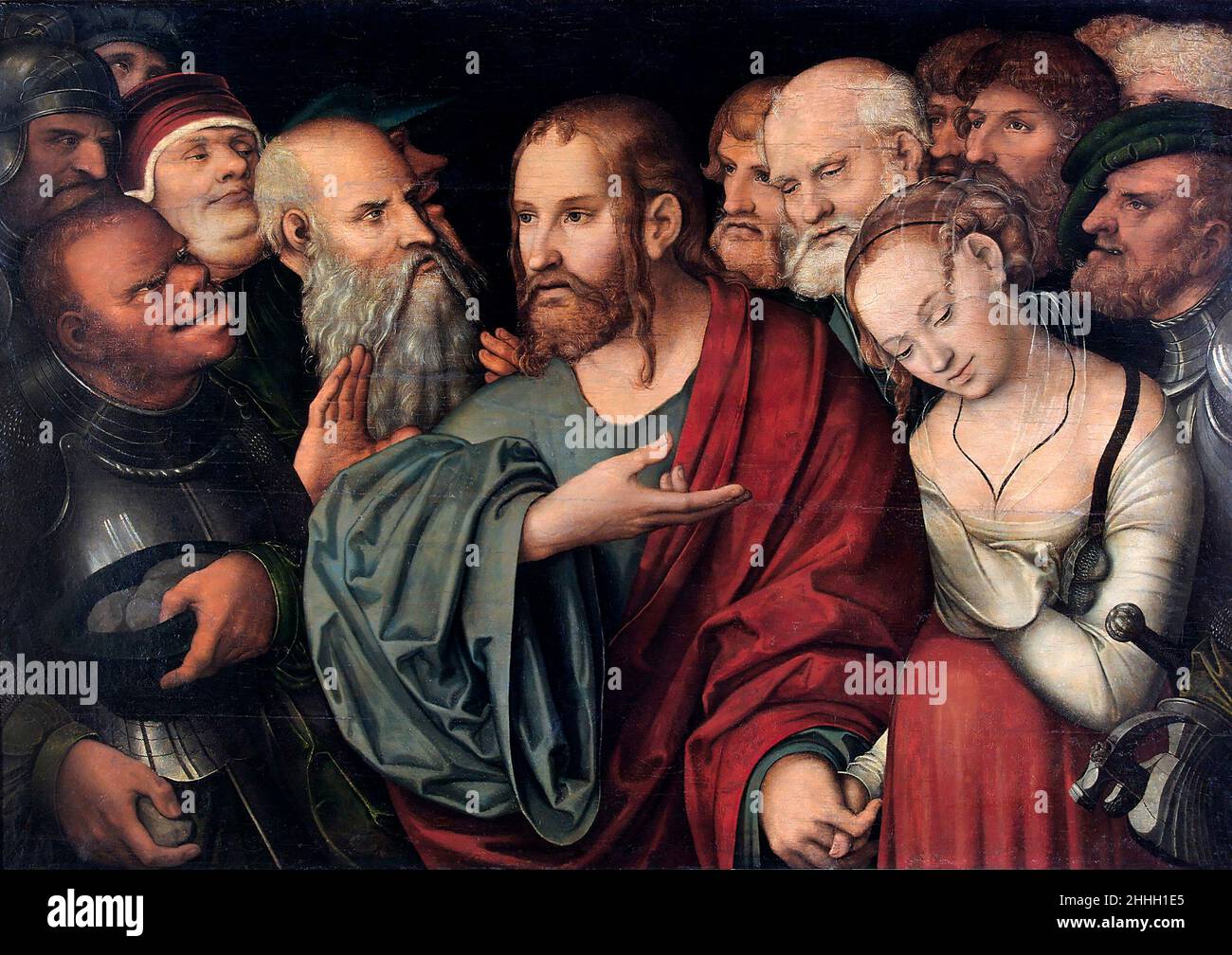 Jesus and the woman taken in adultery hi-res stock photography and ...