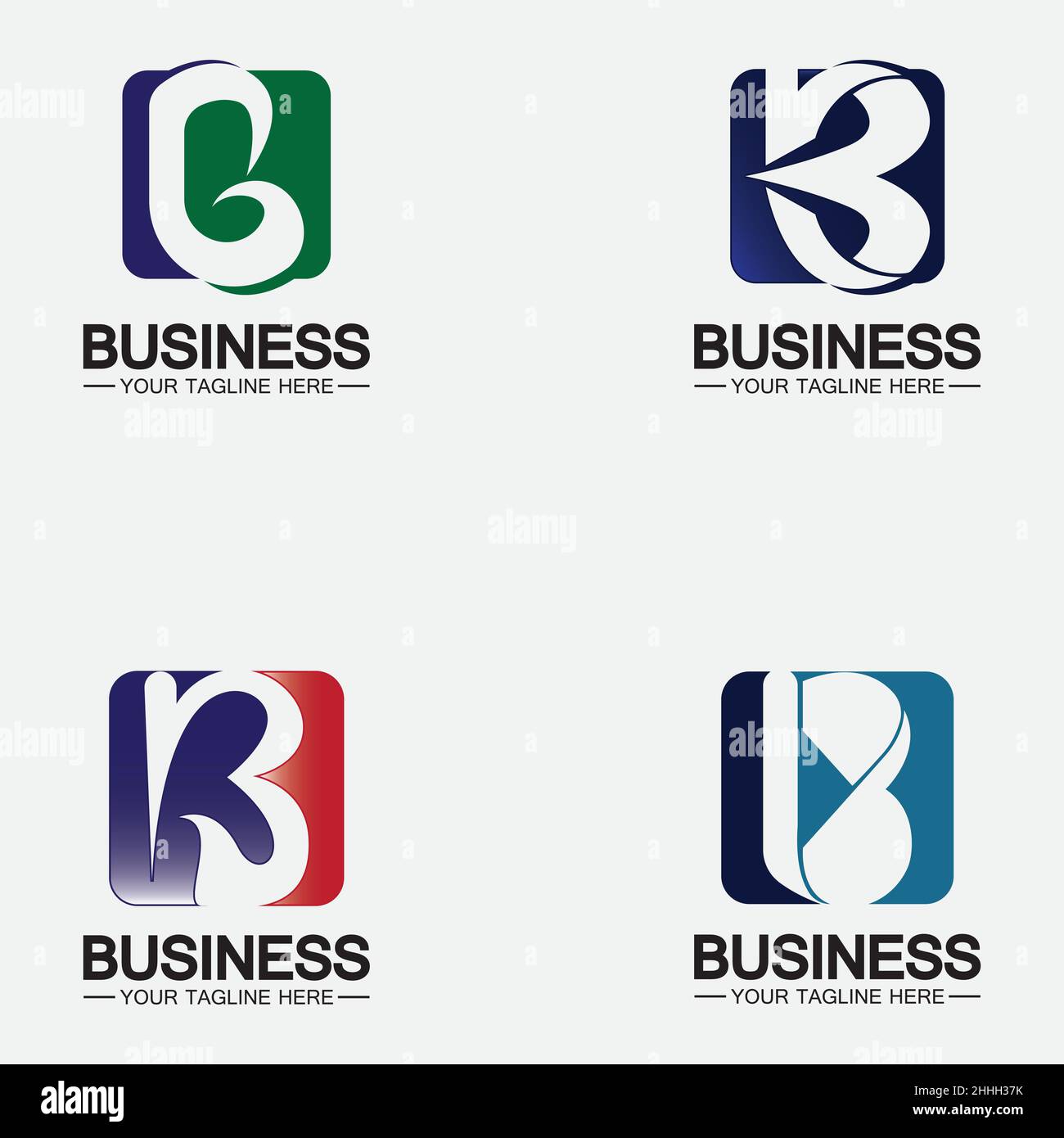 Set Abstract letter b logo vector. B logo symbol icon design template ...